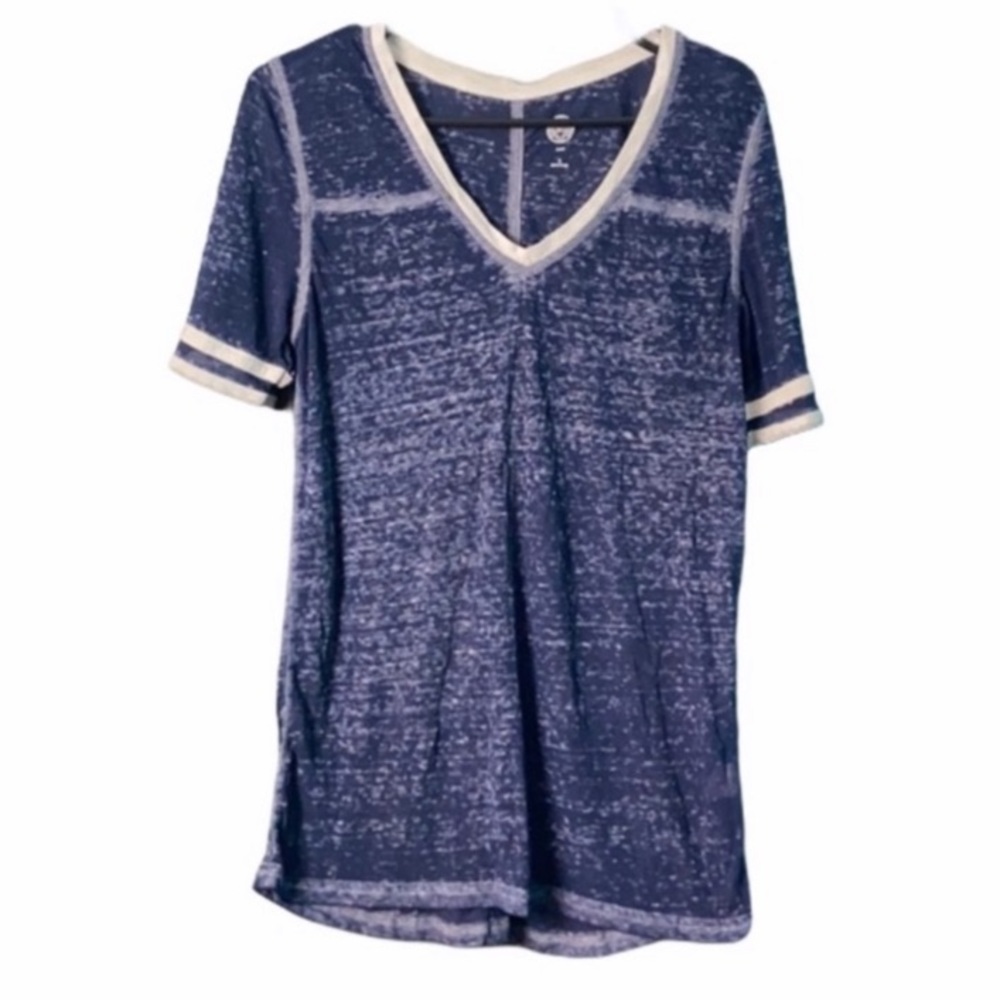 So What? Short Sleeve V-Neck Blue Top, size M